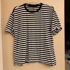 Eye Candy Black and White Striped Tee